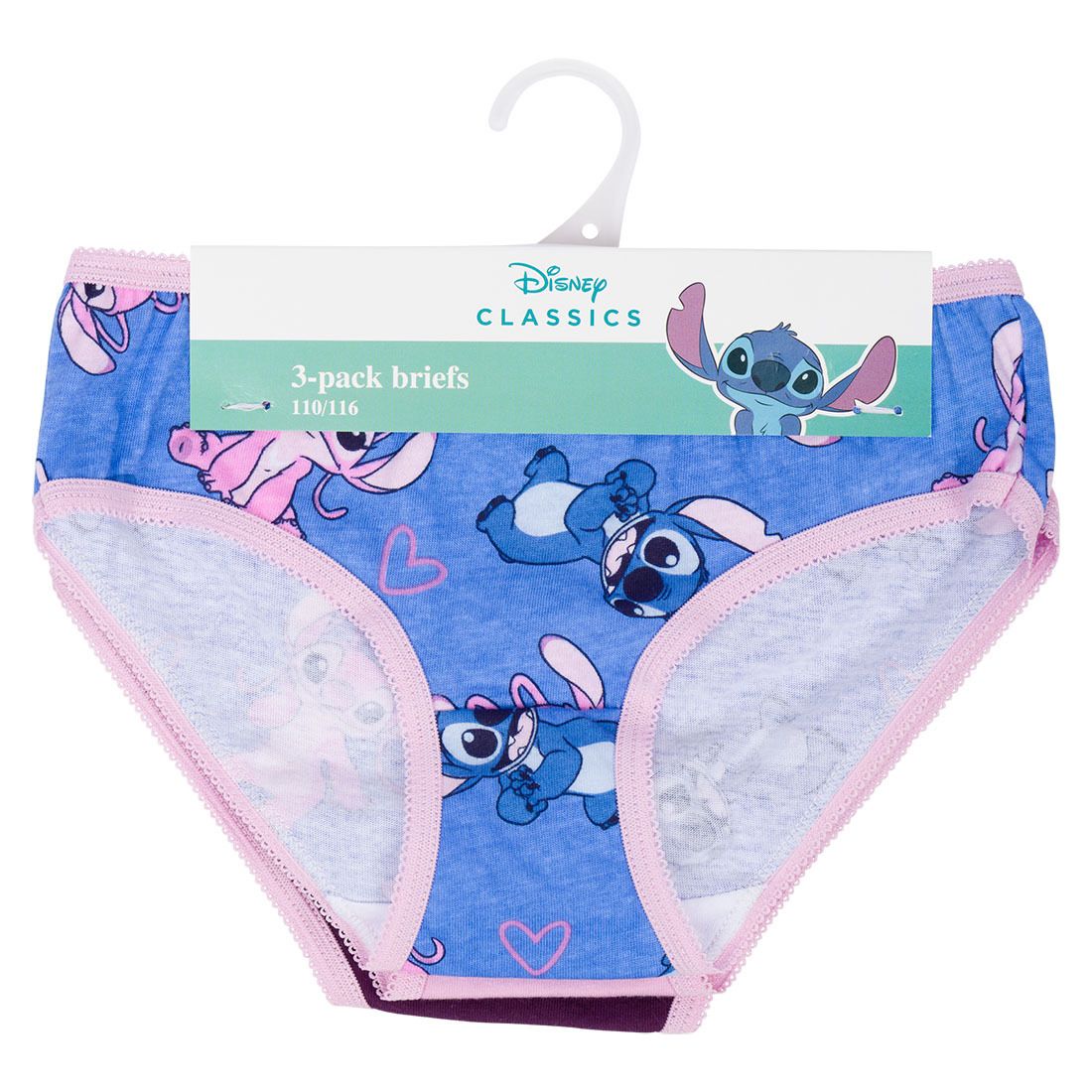 Truser i 3pk med Angel og Stitch print