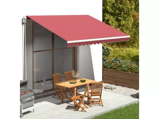 Tissu de remplacement pour auvent Bordeaux rouge 4x3,5 m