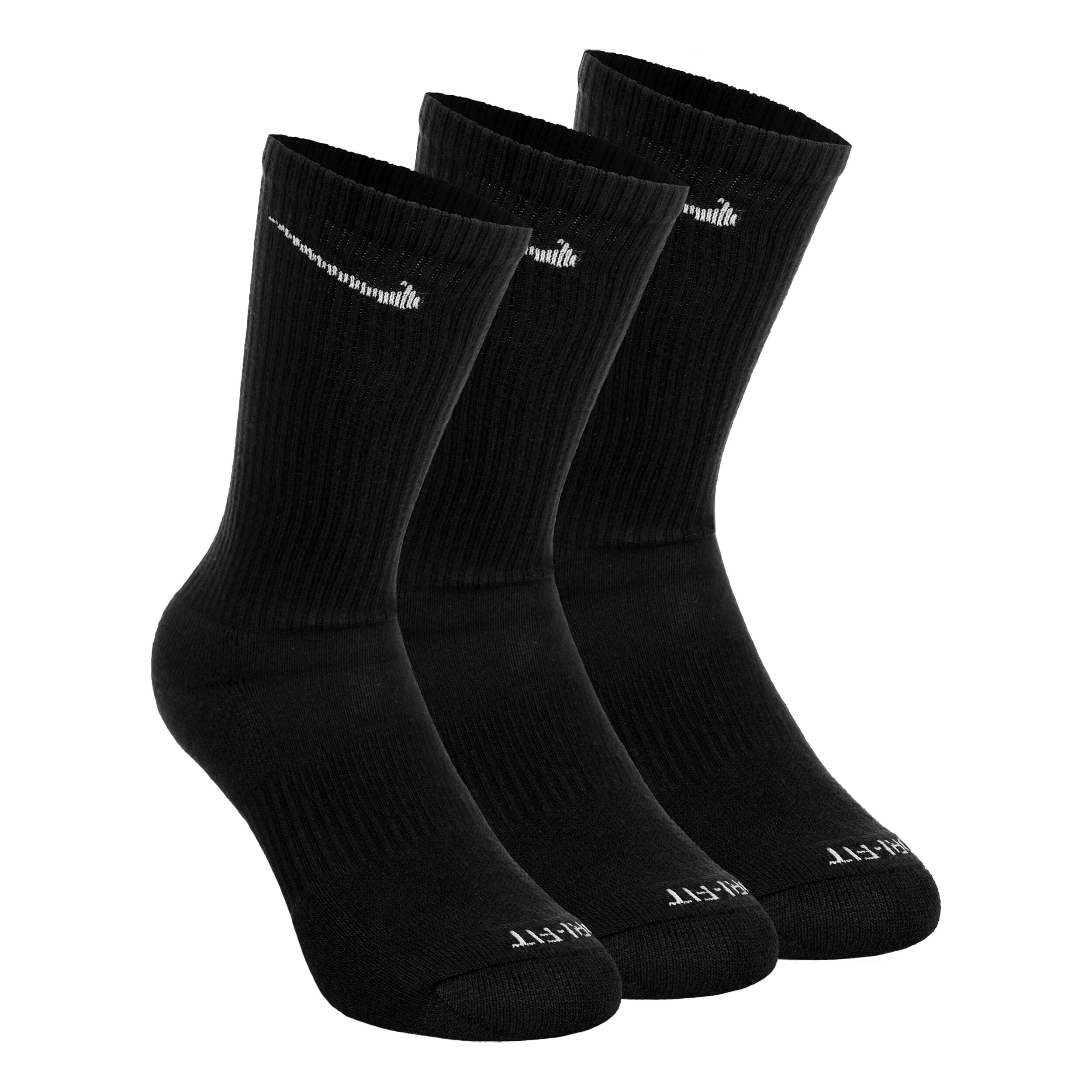 Nike Everyday Plus Cushioned Crew Chaussettes De Sport Pack De 3 - Noir