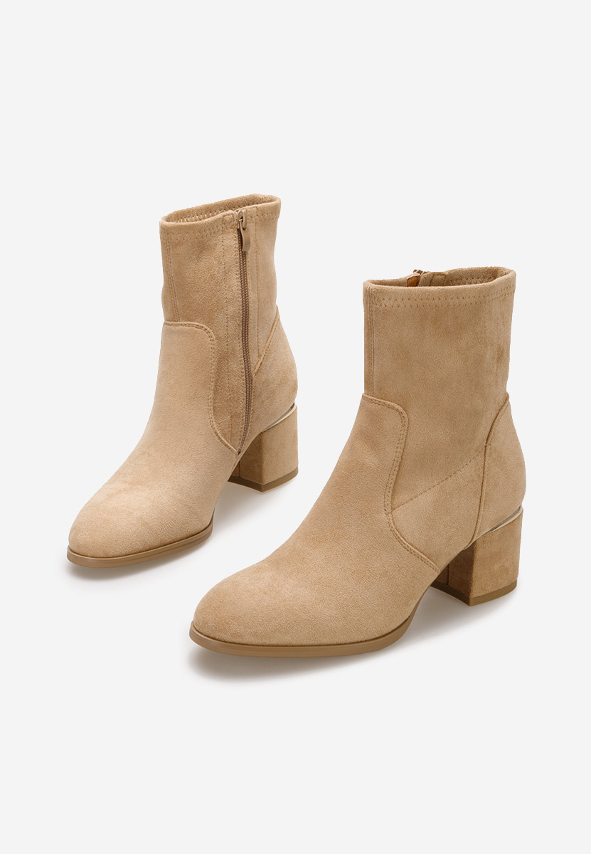 Bottines à gros talon kaki Sancia