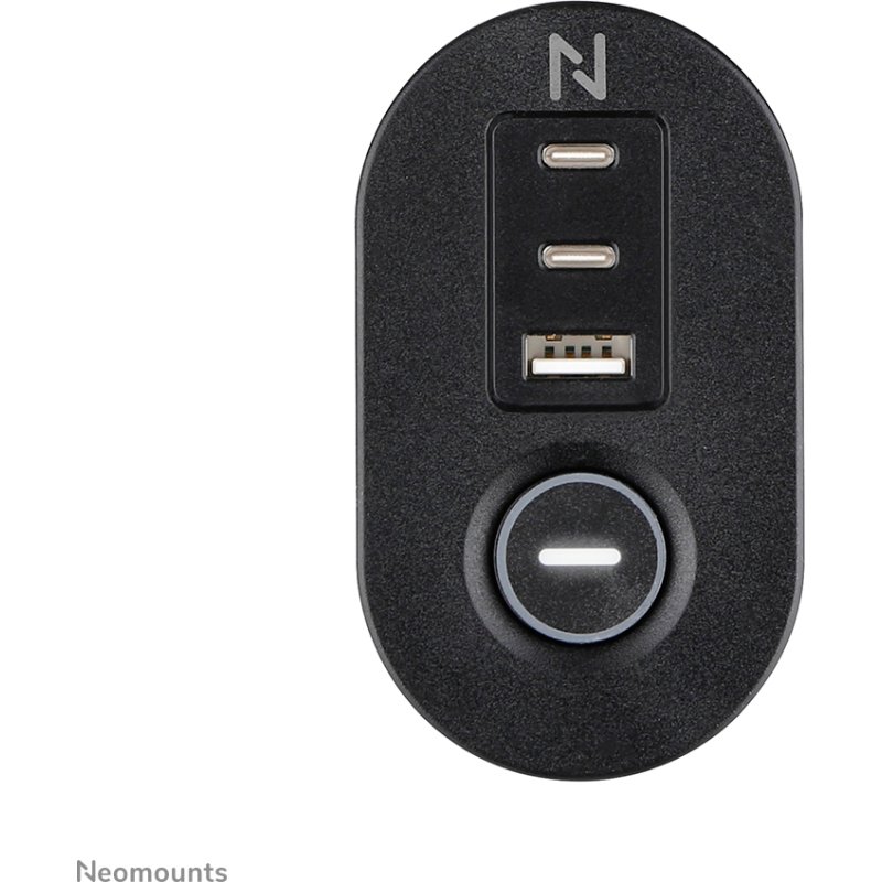 Neomounts DS22-840BL6 Multiprise de bureau avec pince et ports USB-C et USB-A - charge rapide