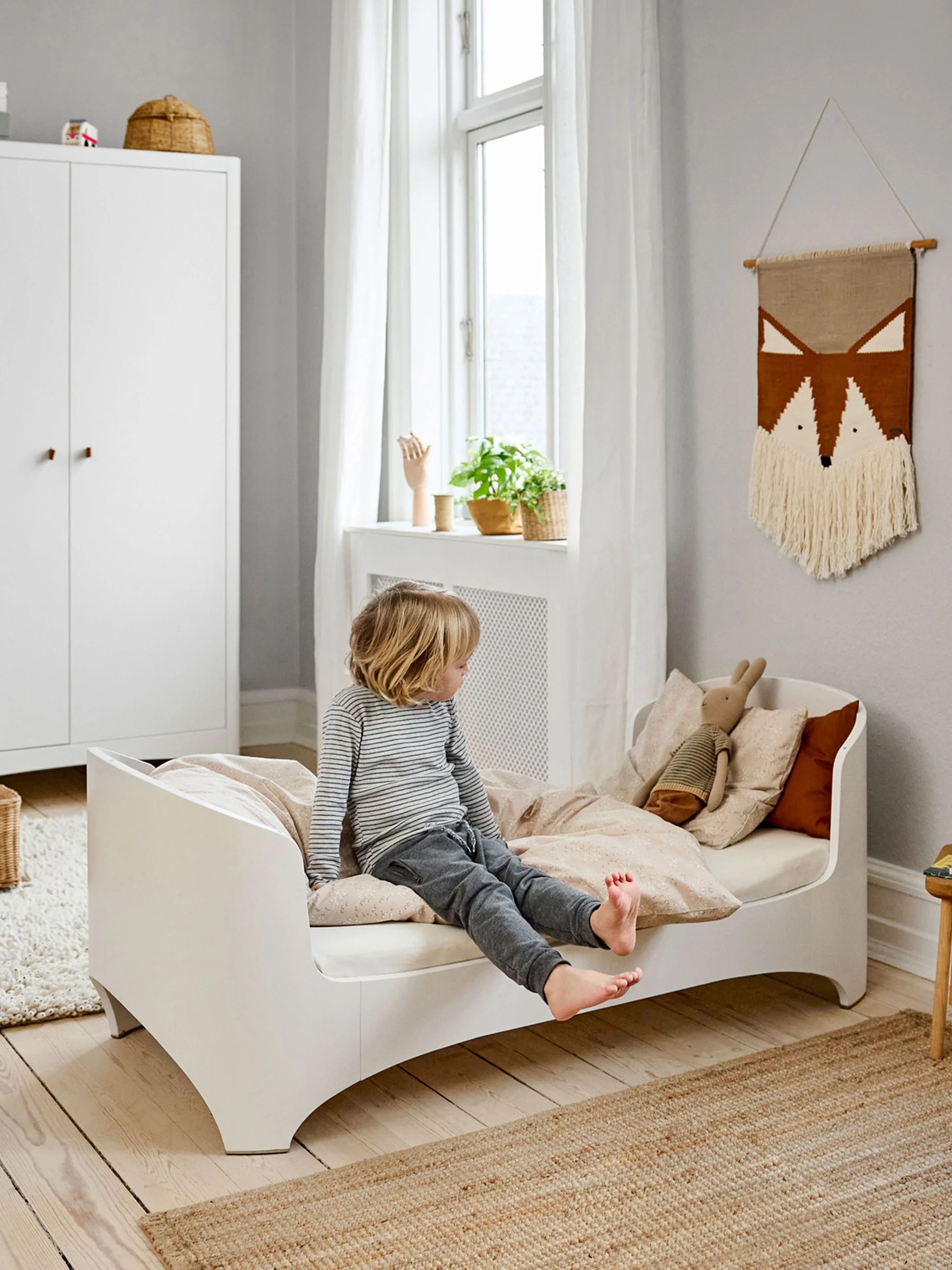 Houten wieg Leander Classic met uitbreiding tot kinderbed, 70 x 150 cm