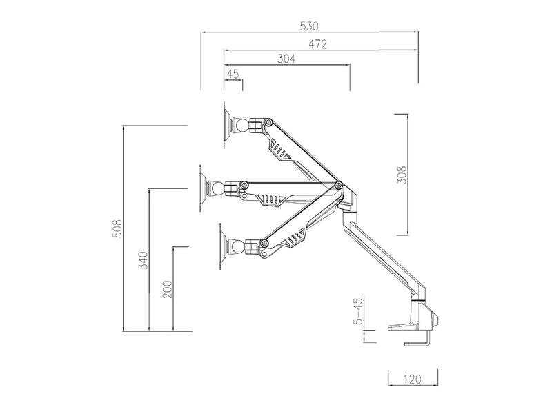 NEOMOUNTS Tischhalterung FPMA-D750DBLACK2 bis 8 kg – Schwar Tischhalterung für Flachbildschirme bis 32