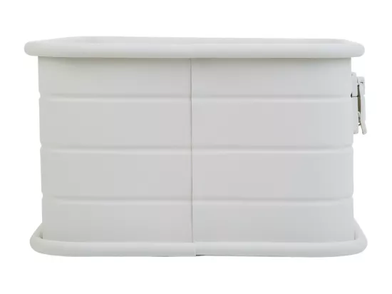 Corbeille rectangulaire en métal imprimé gris 39x26x16