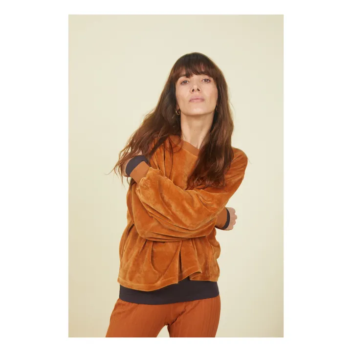 SMALLABLE BASICS Sweat Velours Femme Coton Bio | Noisette