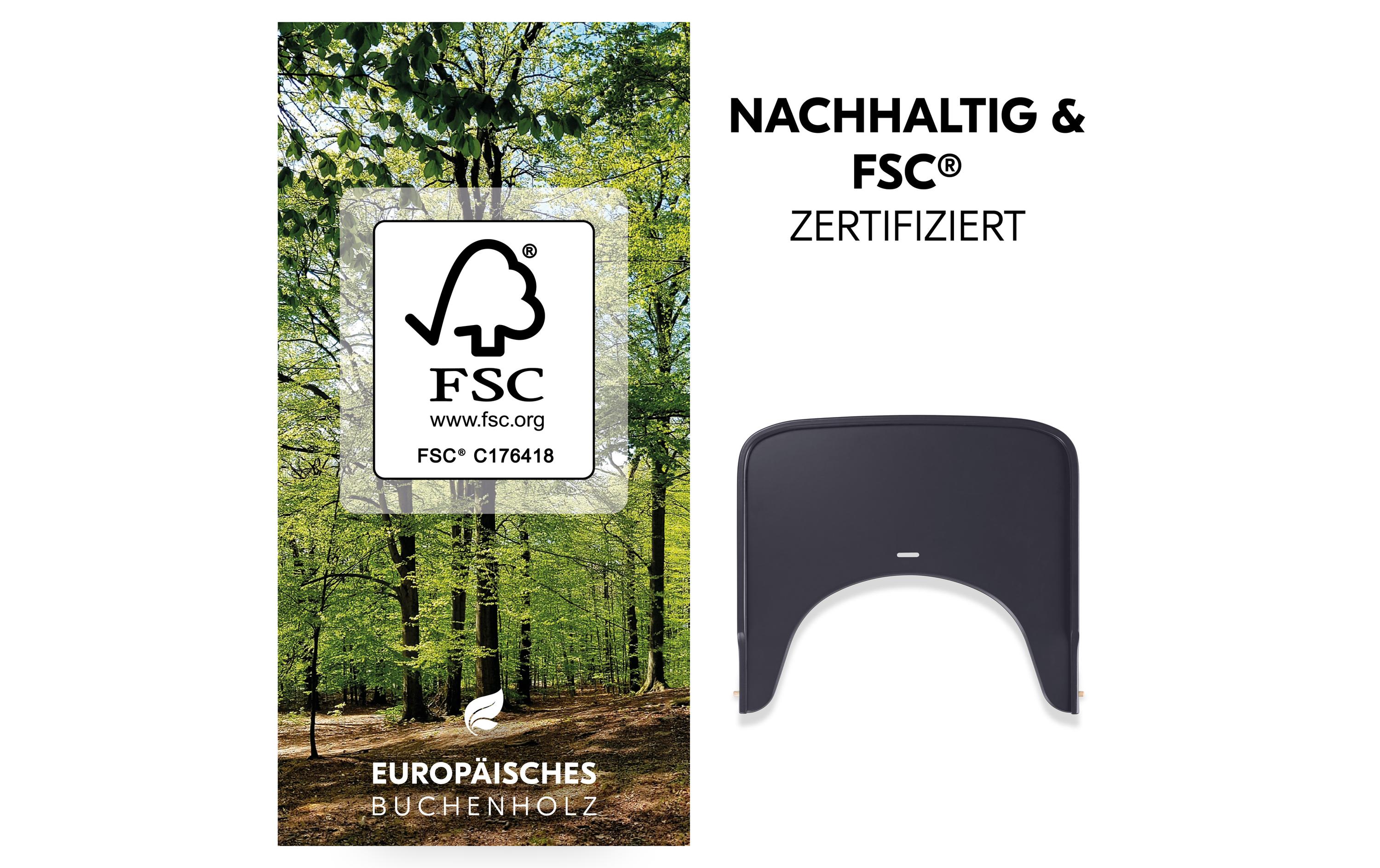 Essbrett Alpha Wooden Dark GreyHolzessbrett für den Alpha+ & Beta+ Holzhochstuhl