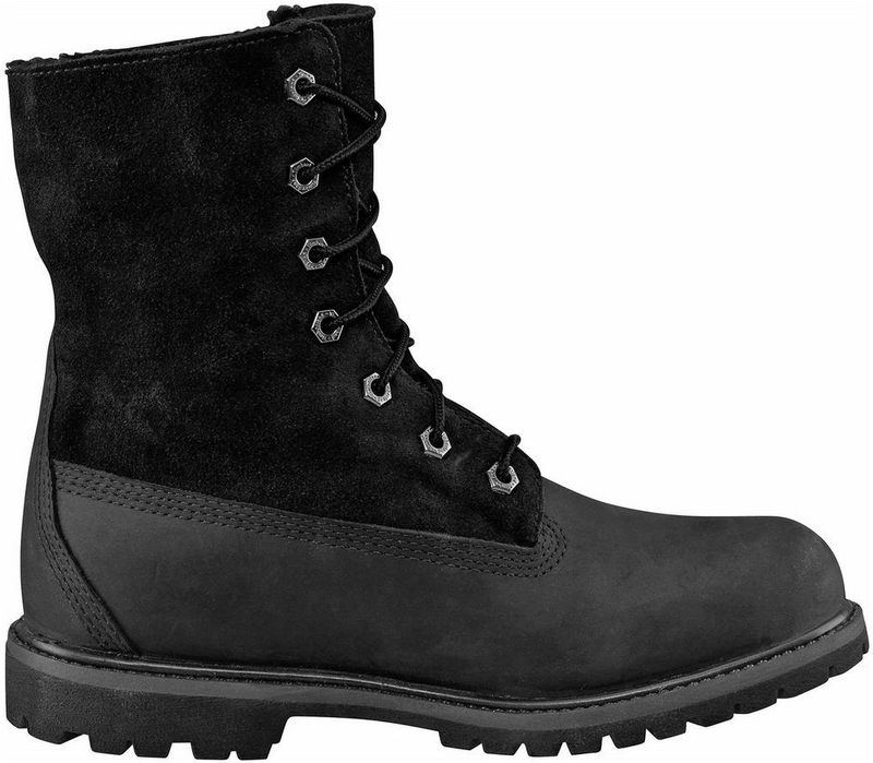 Timberland - Authentic Mid Warm Lined Waterproof Boot - Snowboots - Zwart - Nubuck