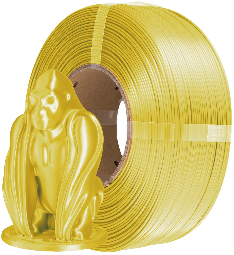 AzureFilm  PLA Silk Refill Yellow, 1,75 mm / 1000 g    Hochwertiges Filament mit Silk-Effekt in Yellow, ohne Spule