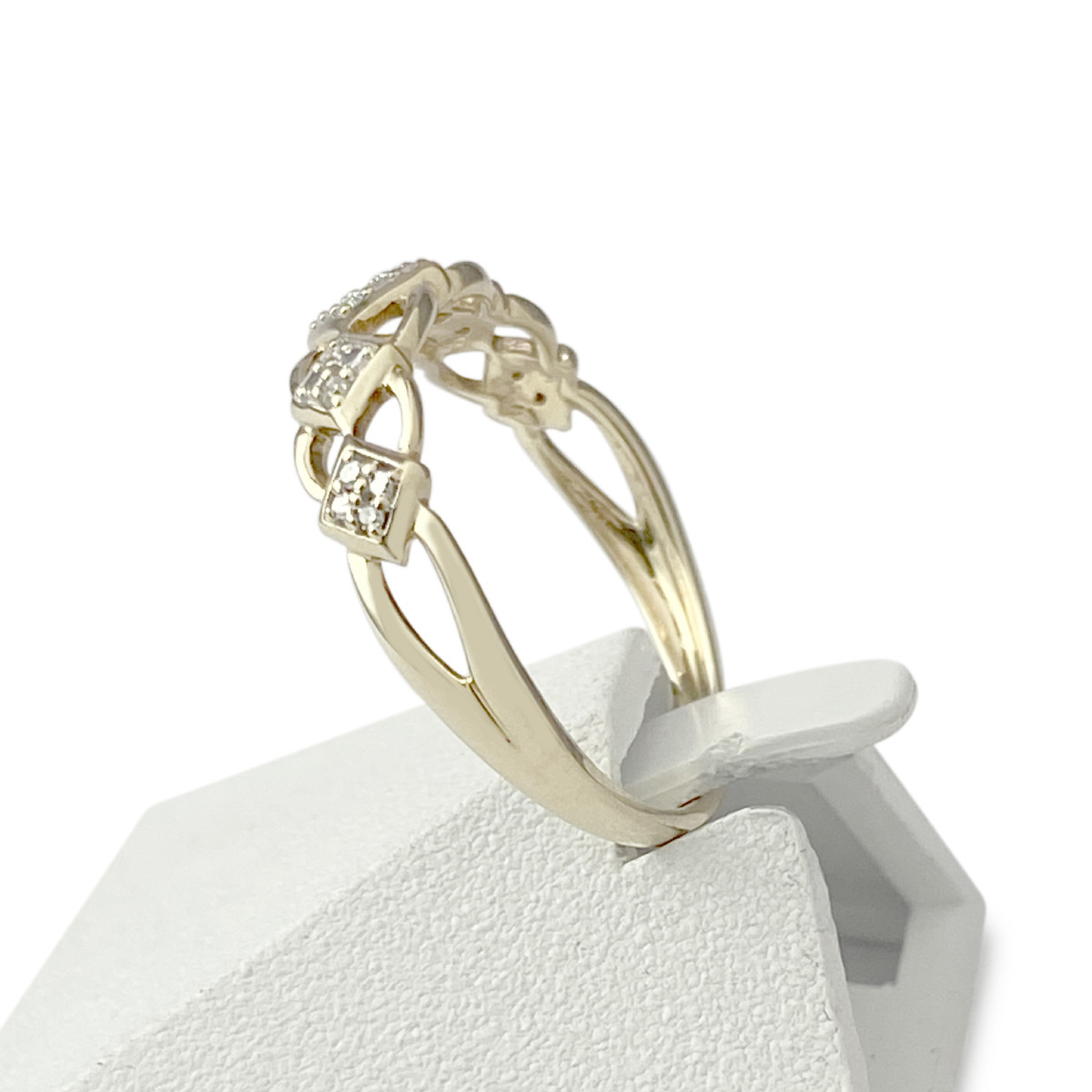 Bague d'occasion or 375 2 tons diamants