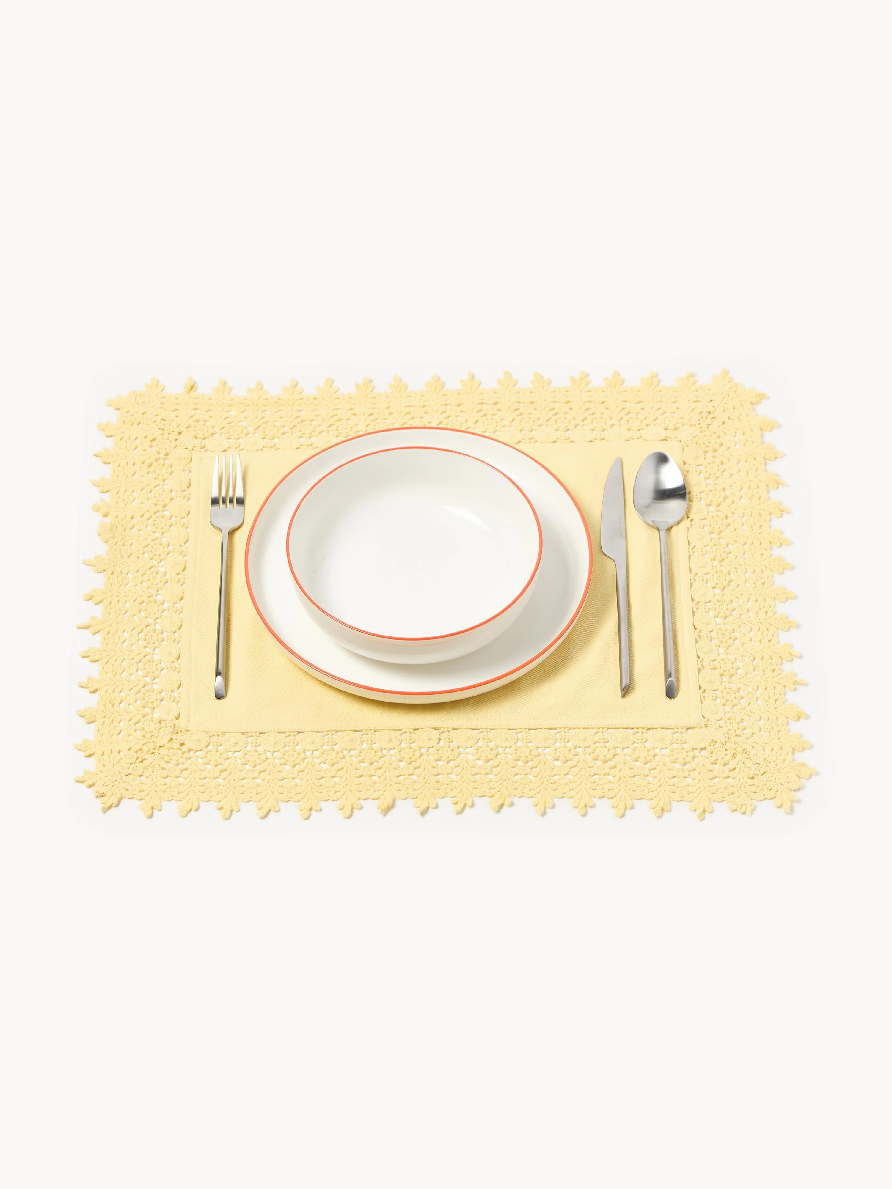 Placemats Flavia met kantrand, 2 stuks