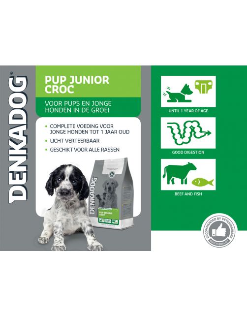 Denkadog Pup Junior Croc Rund&Kip&Vis - Hondenvoer