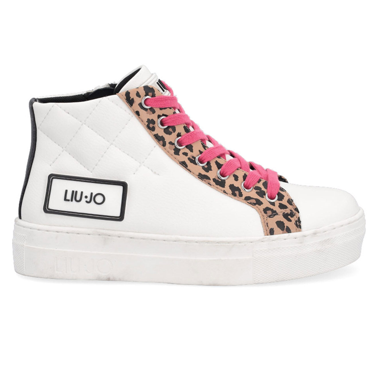 Liu-Jo Sneakers en Cuir Alia blanc/rose/léopard