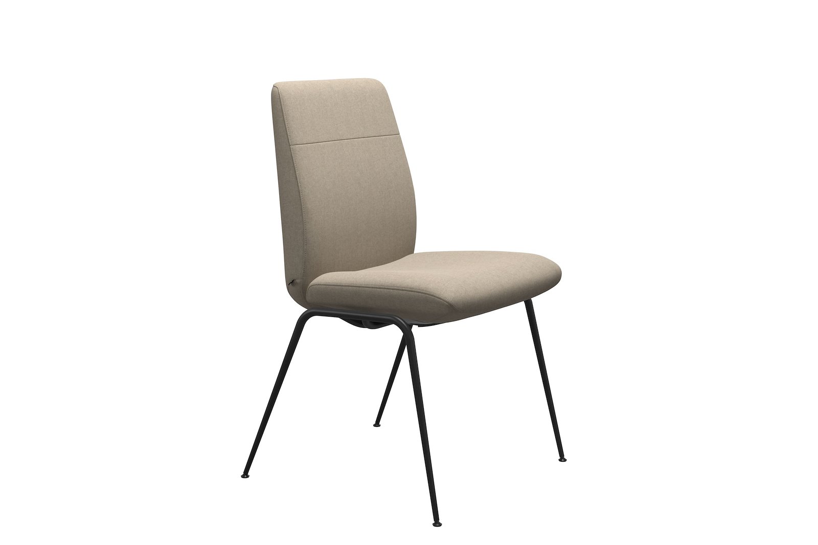 Chilli spisestol Tekstil Calido light beige med sortlakkert understell
