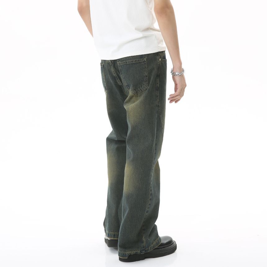 FAERIS - Mid Rise Washed Flared Jeans