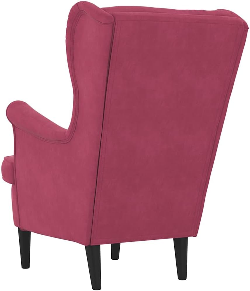 vidaXL Sessel, Relaxsessel mit gepolstertem Sitz Armlehnen, Fernsehsessel Loungesessel für Wohnzimmer, Polstersessel Ruhesessel, Weinrot Samt