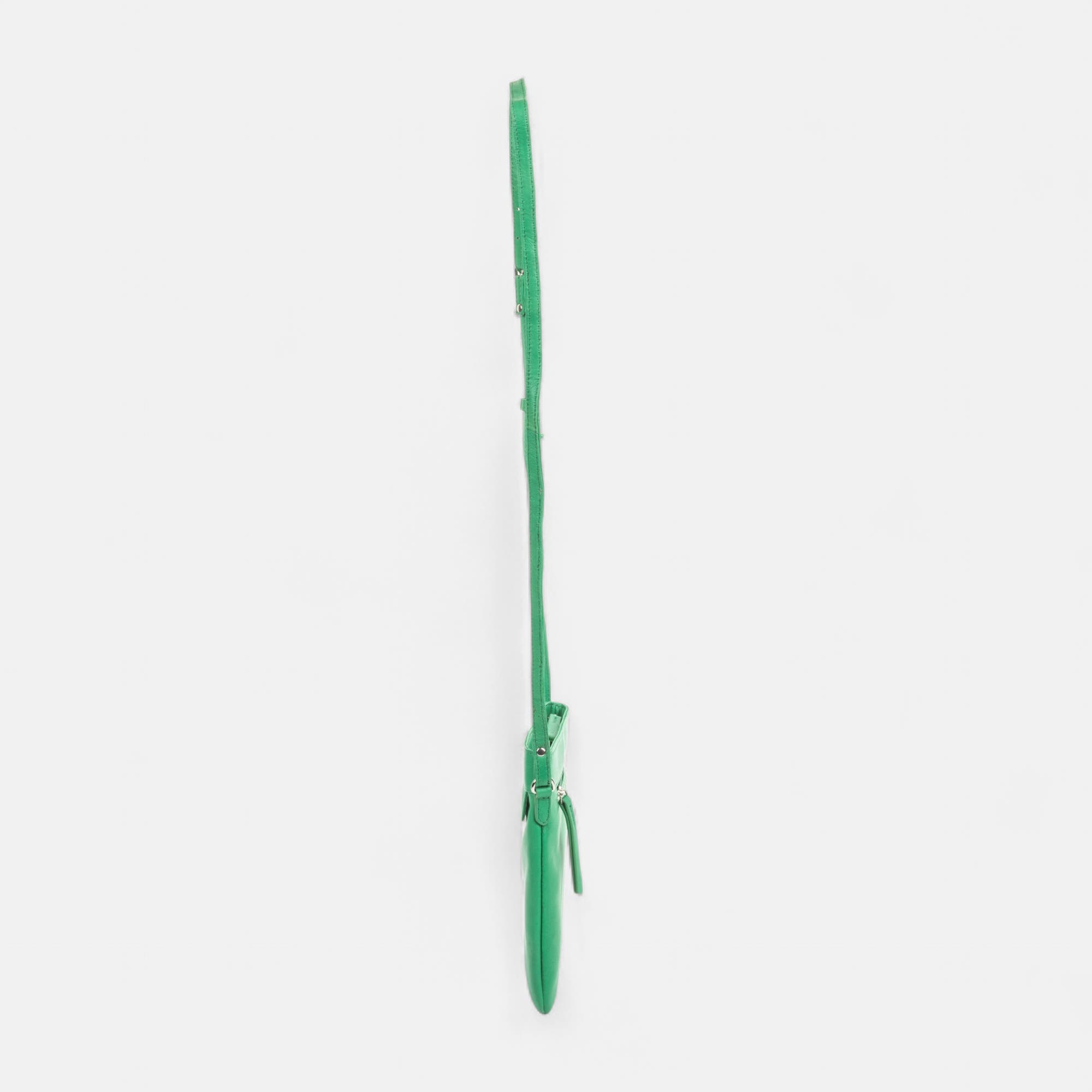 Sac bandoulière en cuir vert