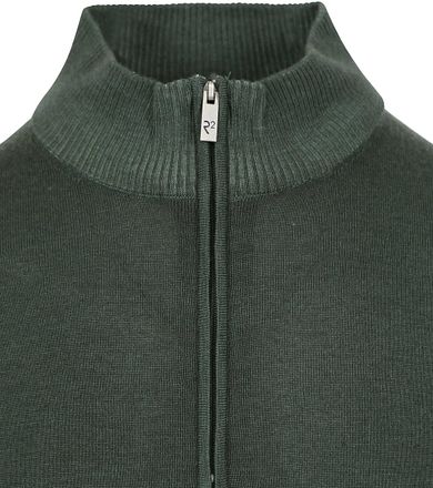 R2 Half Zip Trui Merino Wol Donkergroen 122.ZIP.001-070 kopen
