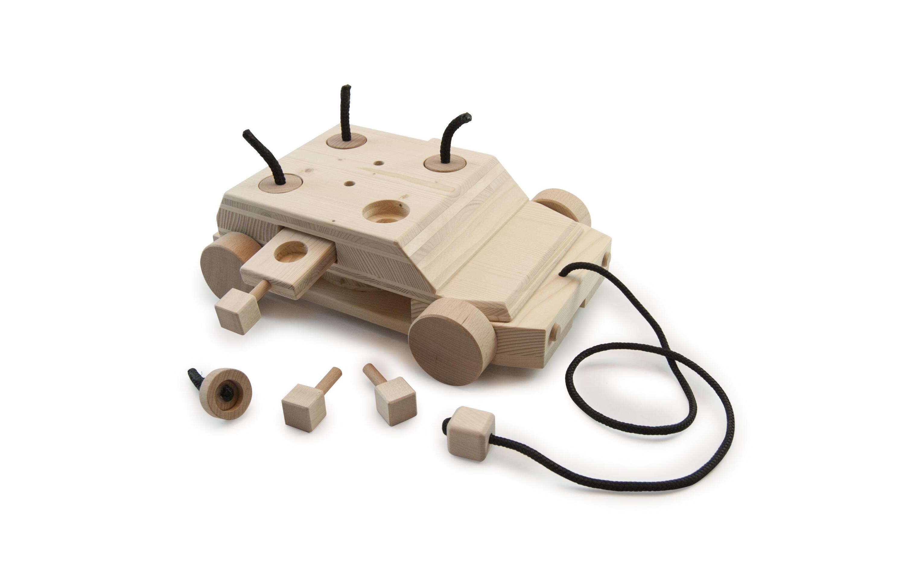 Strategie-Spiel Auto, sehr schwierig<br>Holzspiel für «Knobel-Hunde»