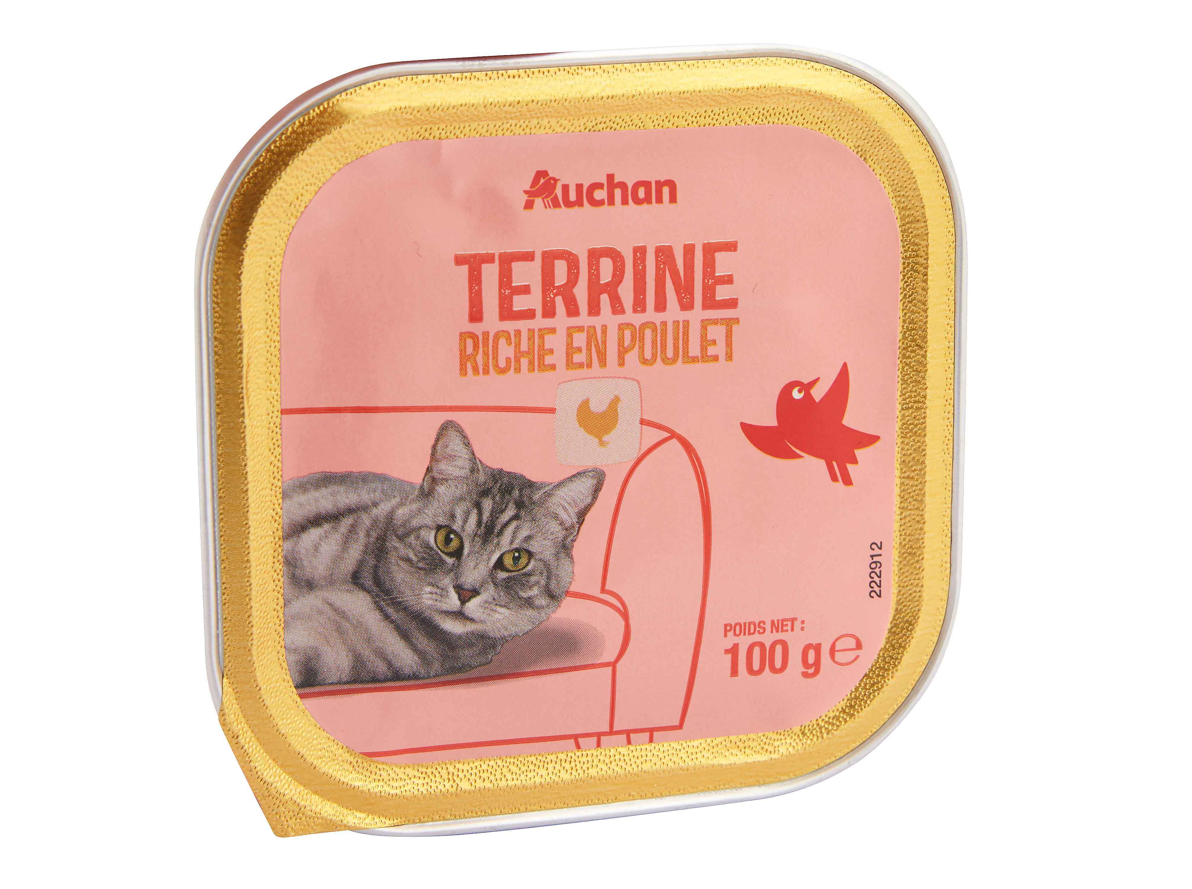 COMIDA HÚMIDA PARA GATO AUCHAN TERRINA RICO EM FRANGO 100G