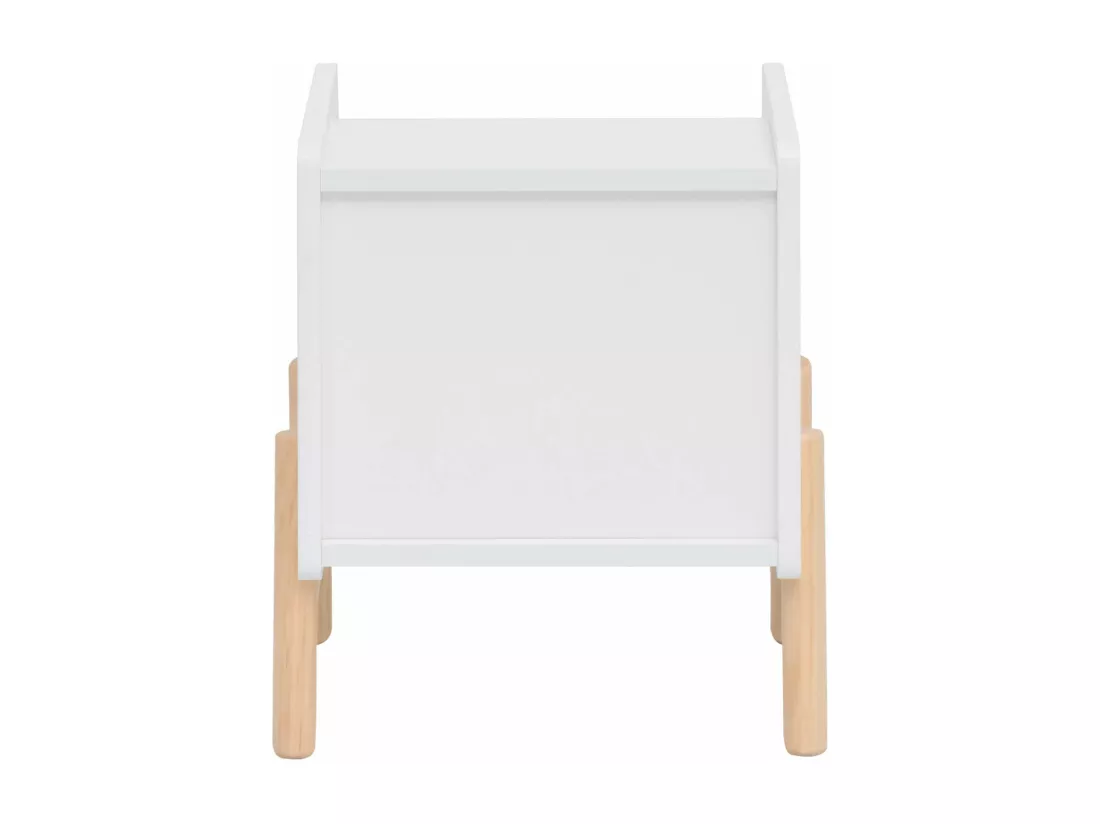 Table de chevet pour enfants Kelen 49x40x30 MDF Pin Blanc Marron
