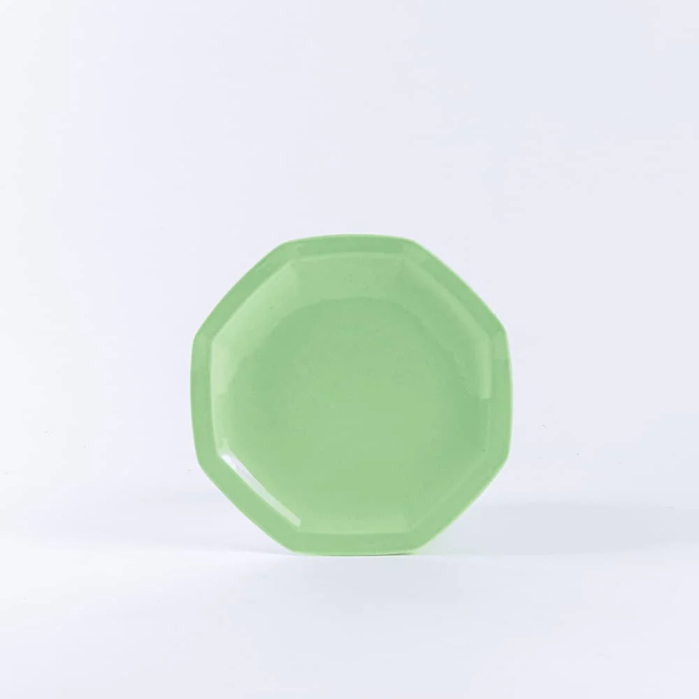 Assiette à dessert octogonale verte OGRE La Fabrique