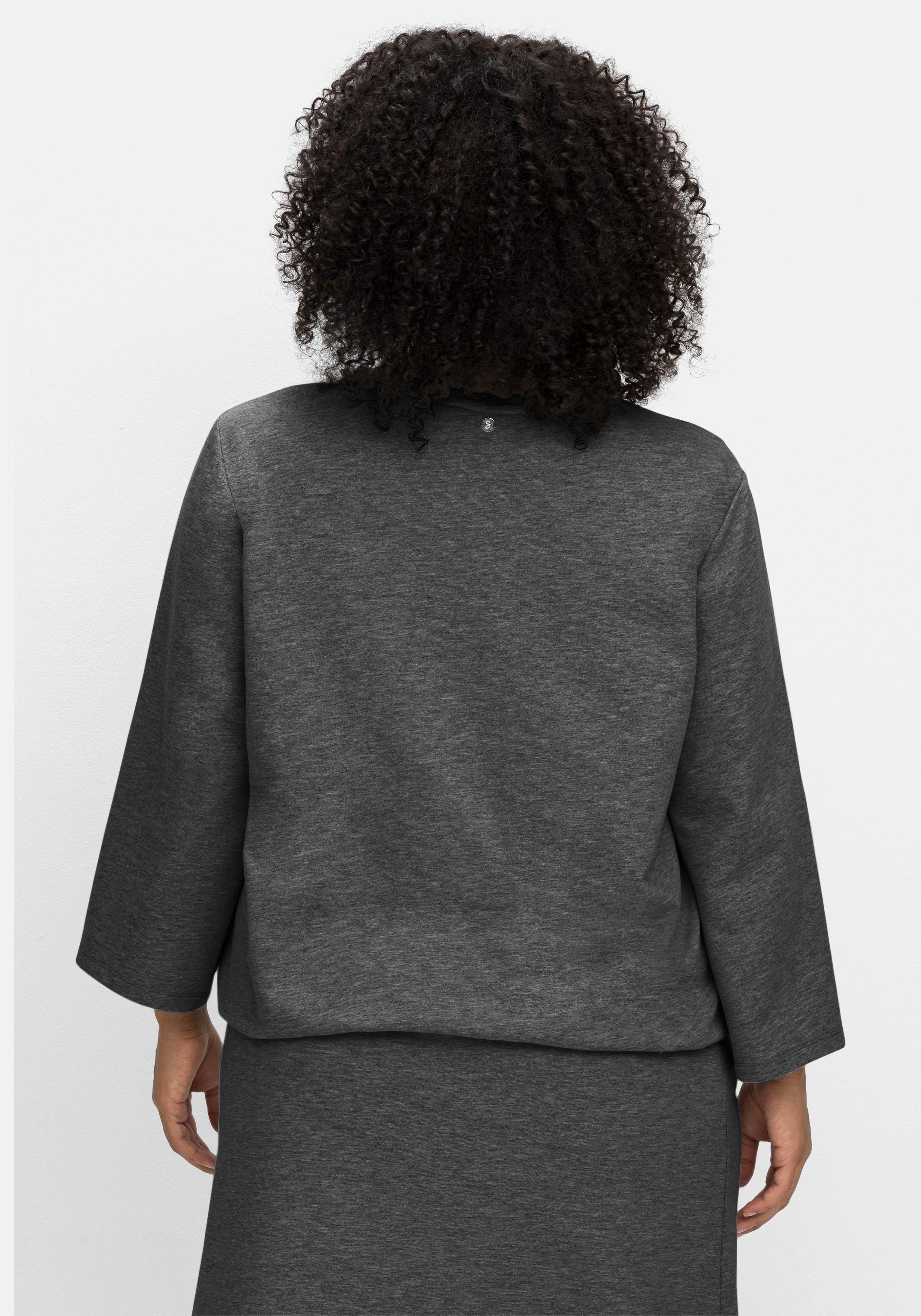 Sweatshirt mit Gummibund und 7/8-Ärmeln