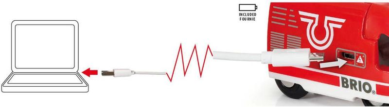 BRIO Oplaadbare rode passagierstrein met USB kabel - 33746