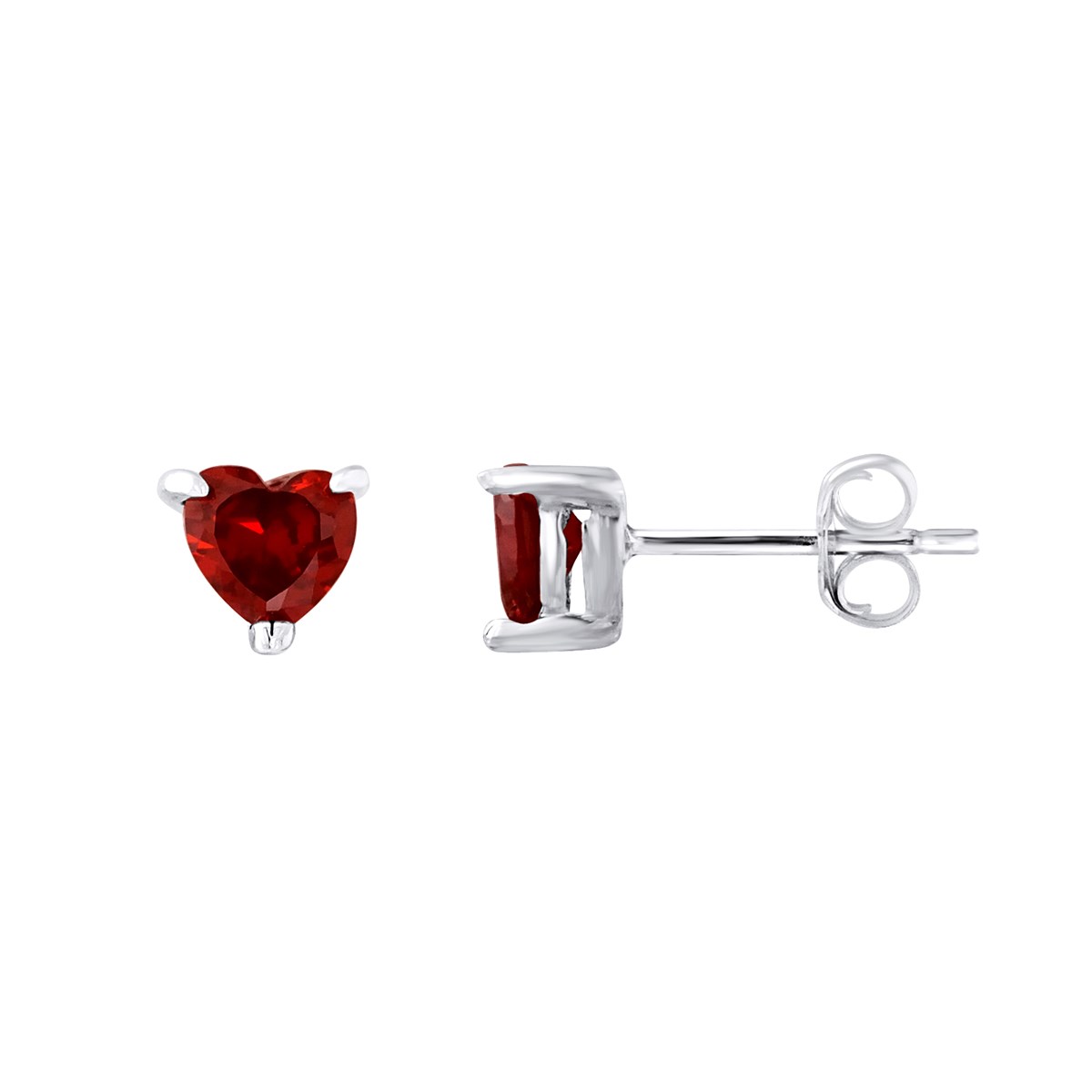 Boucles d'Oreilles COEUR - Oxyde de zirconium - Argent 925