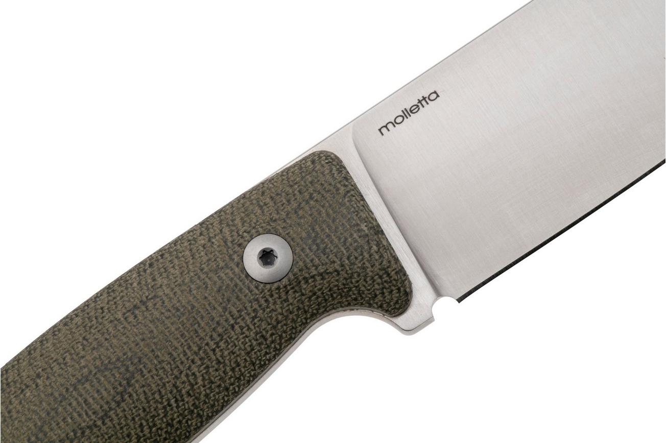 LionSteel M2M CVG Green Canvas Micarta vaststaand mes