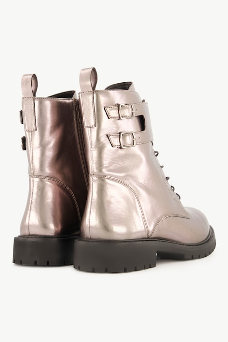 Stiefeletten, Lederoptik, Schnürung, Profilsohle, Weite H