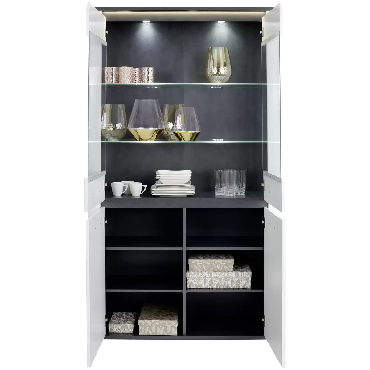 Vitrine Alassio weiss,grau