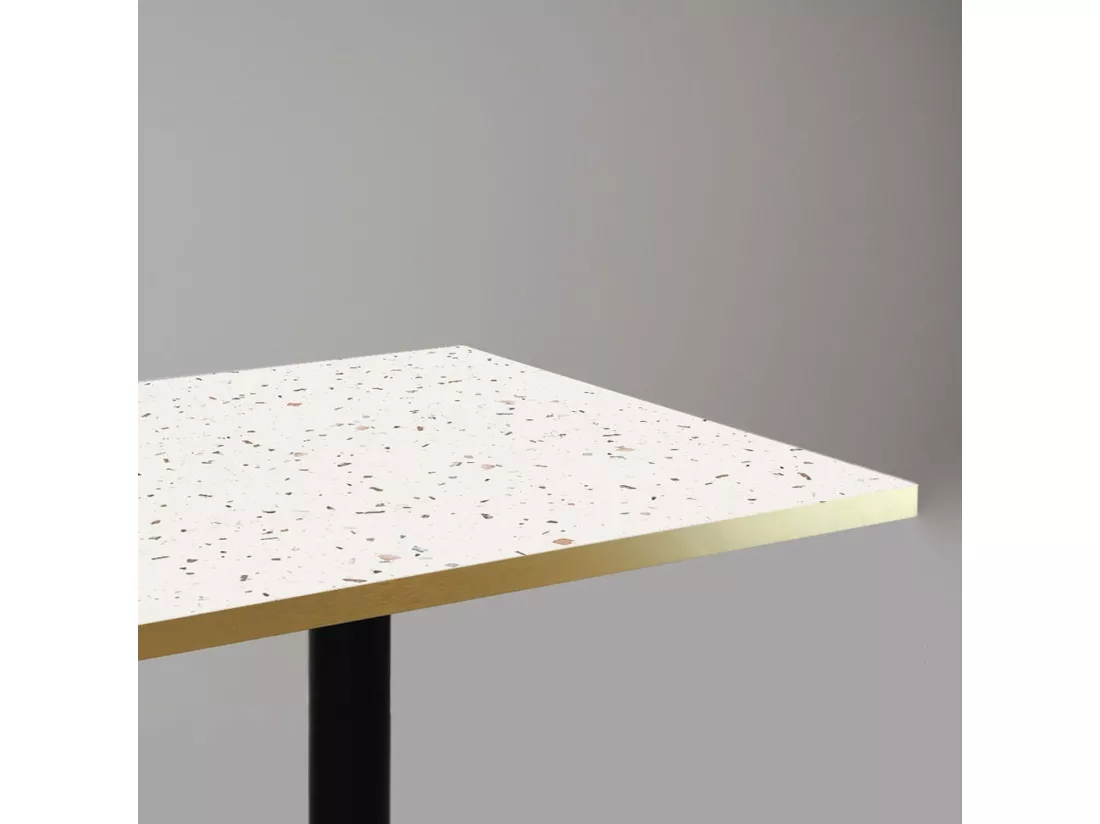 Mange-debout 60 x 60 cm - modèle Round terrazzo cassata chants laiton