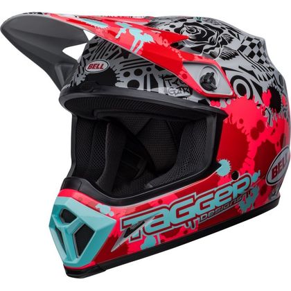 Casque cross Bell MX-9 MIPS TAGGER SPLATTER 2023 - Rouge / Gris