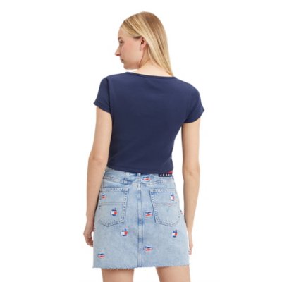 Tee-shirt à manches courtes femme Tjw Bby Crp Essential Rib V TOMMY HILFIGER