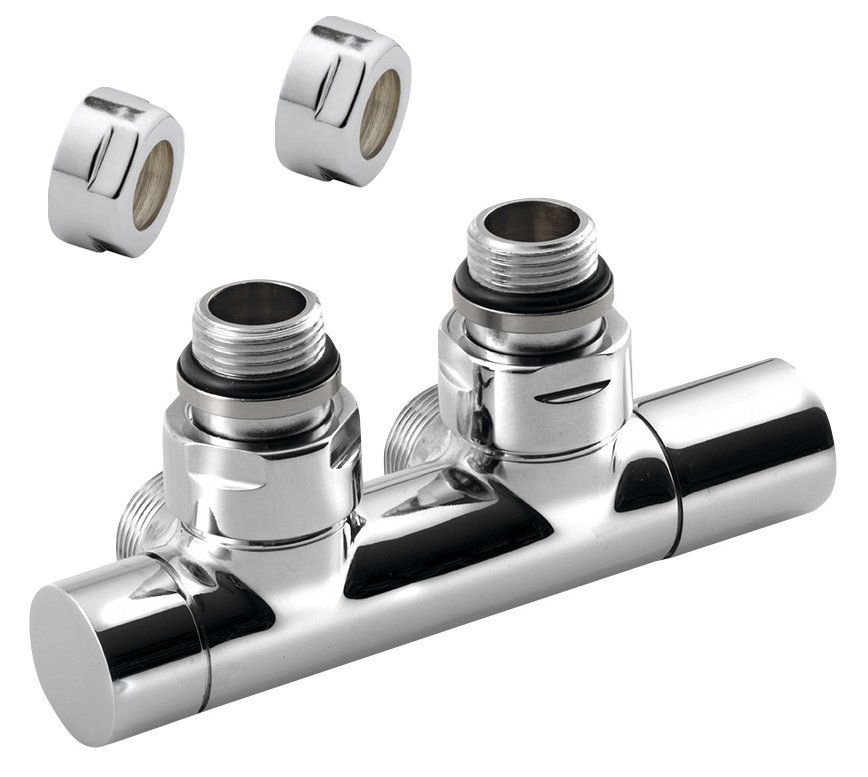 Sapho Twin radiator onderblok m/o aansluiting chroom