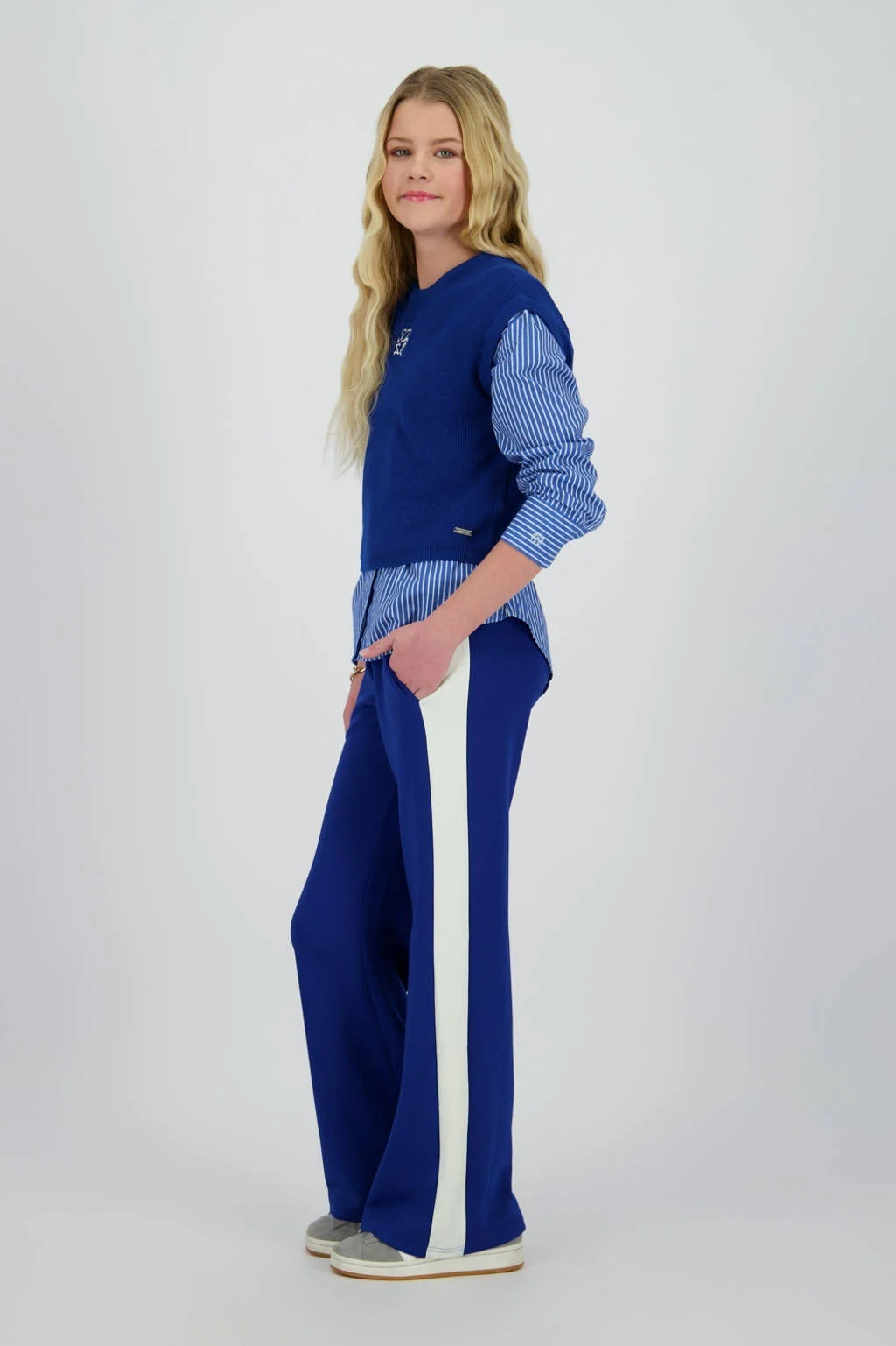 Raizzed wide leg casual broek blauw