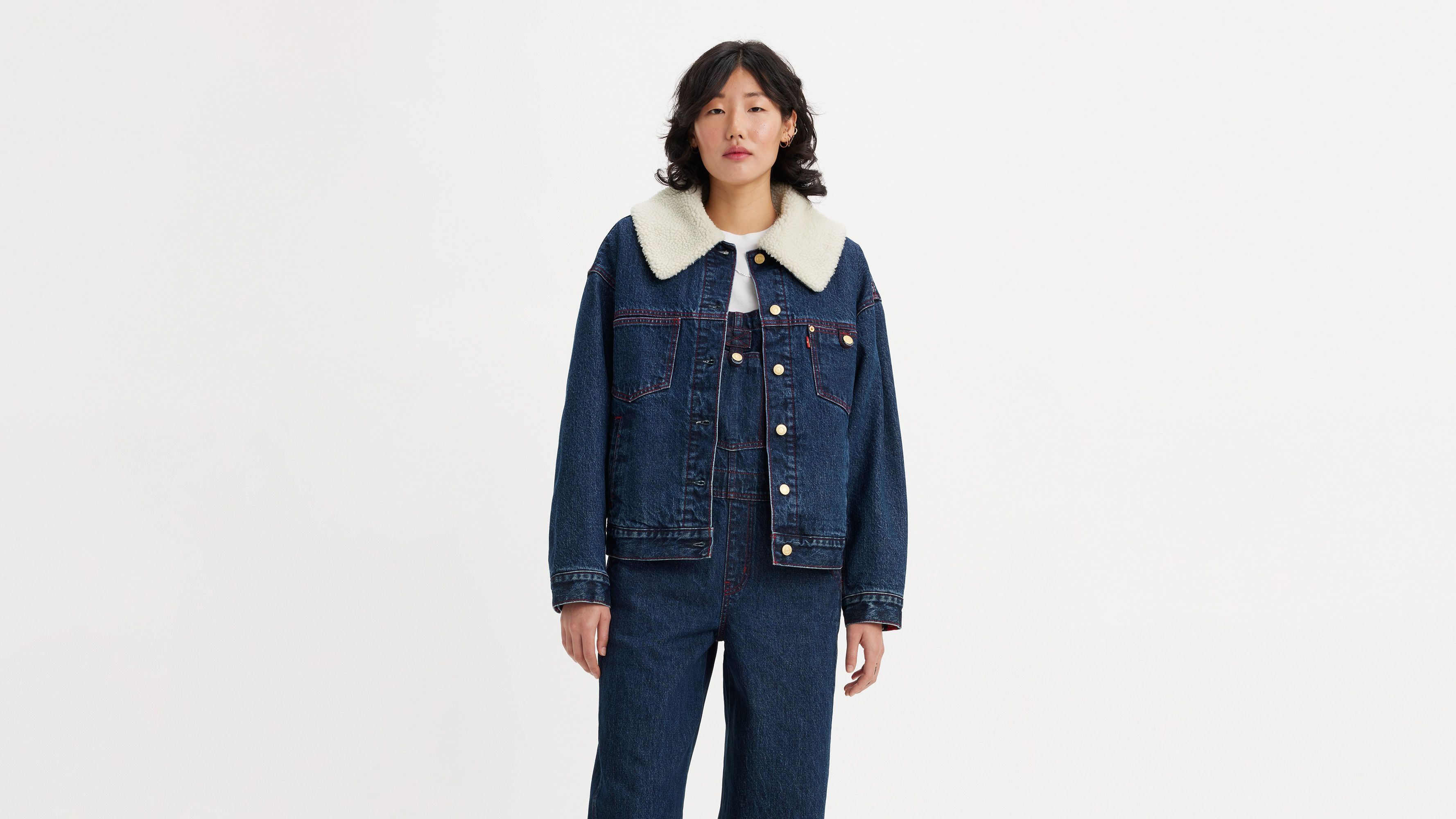 Veste Sherpa Trucker ’90 Levi's® Lunar New Year - Cny Work Sherpa Rinse - Bleu