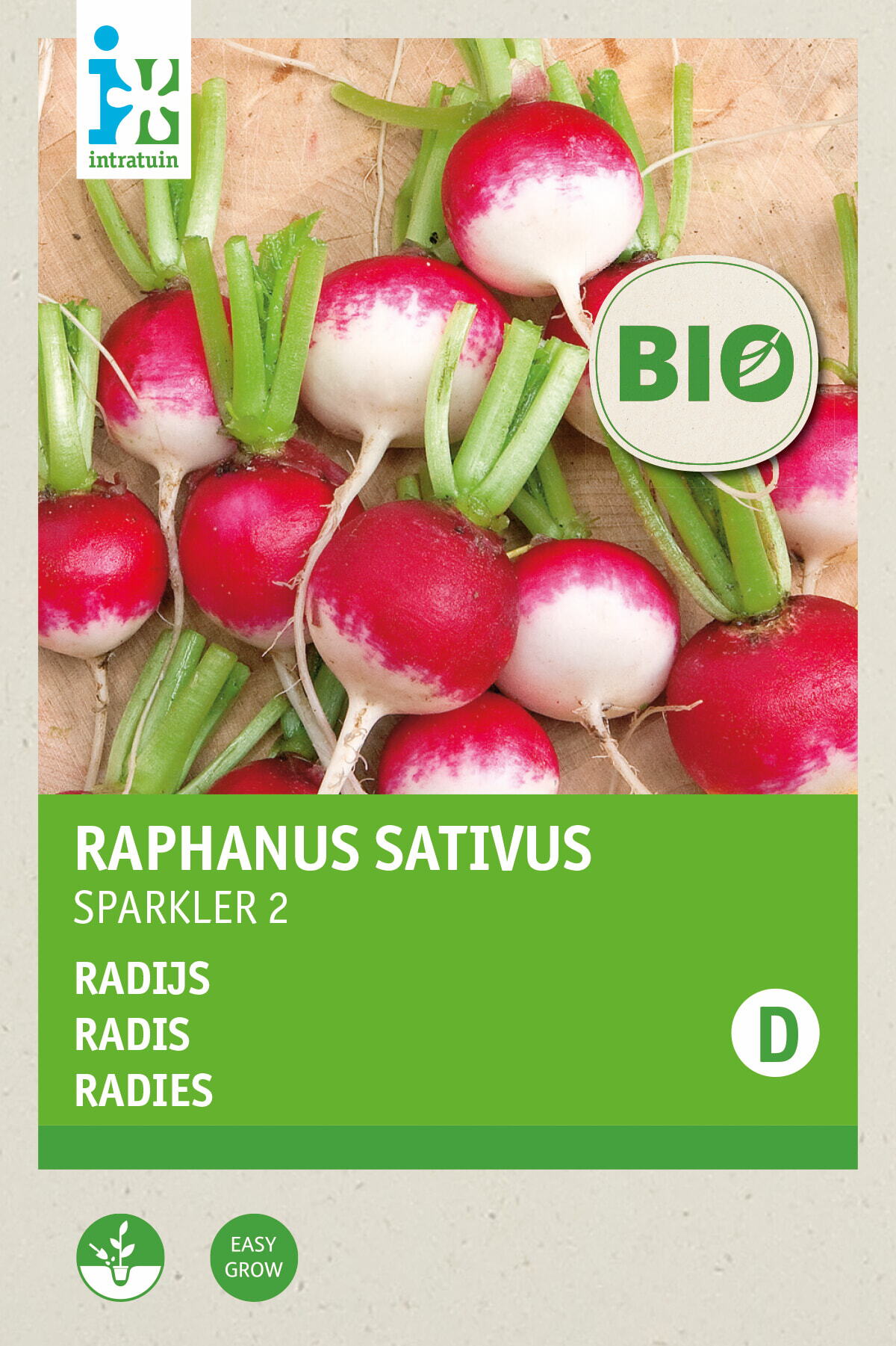 Biologische Intratuin groentezaad Radijs (Raphanus sativus 'Sparkler 2')