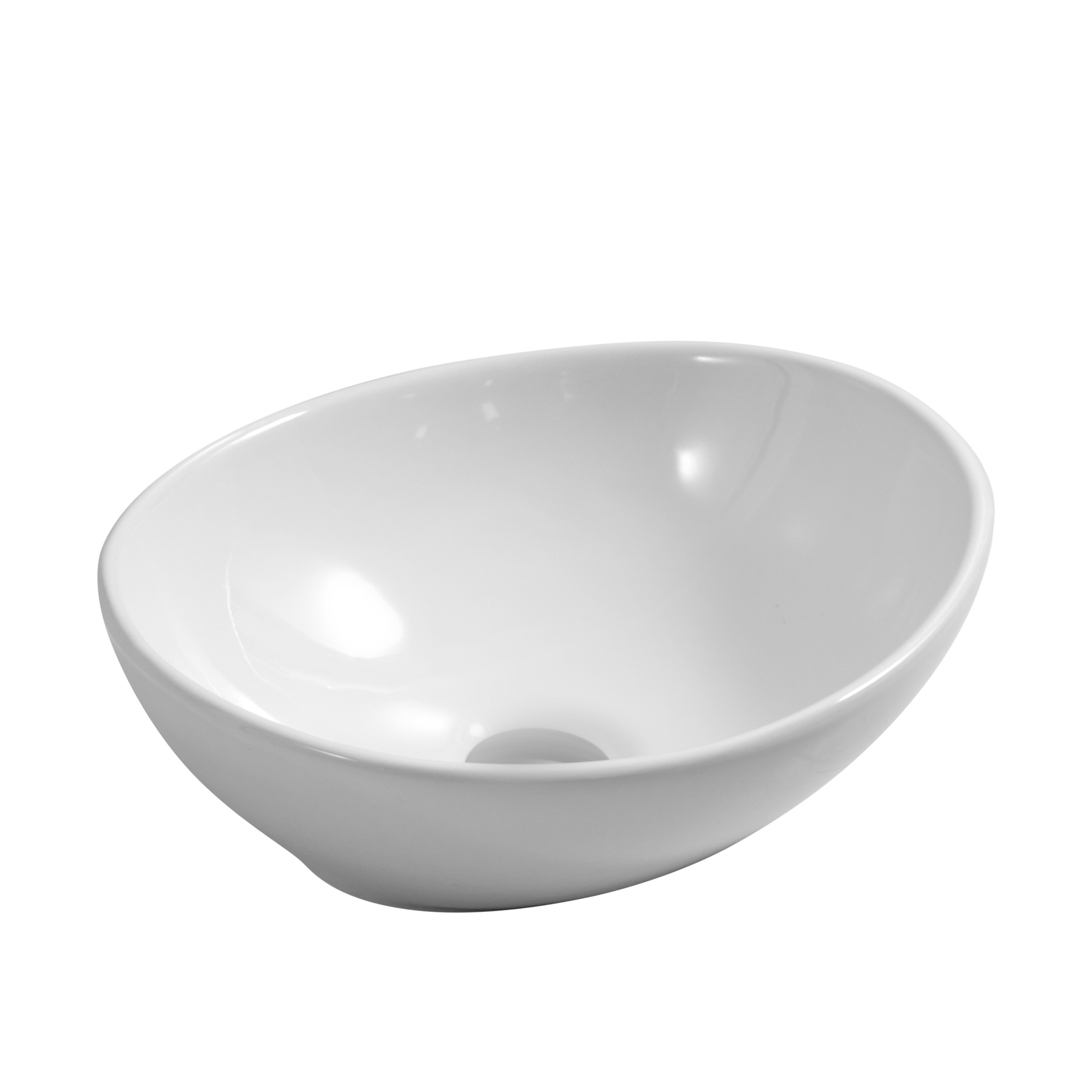 Waschbecken Keramik oval 40 x 33 cm weiss