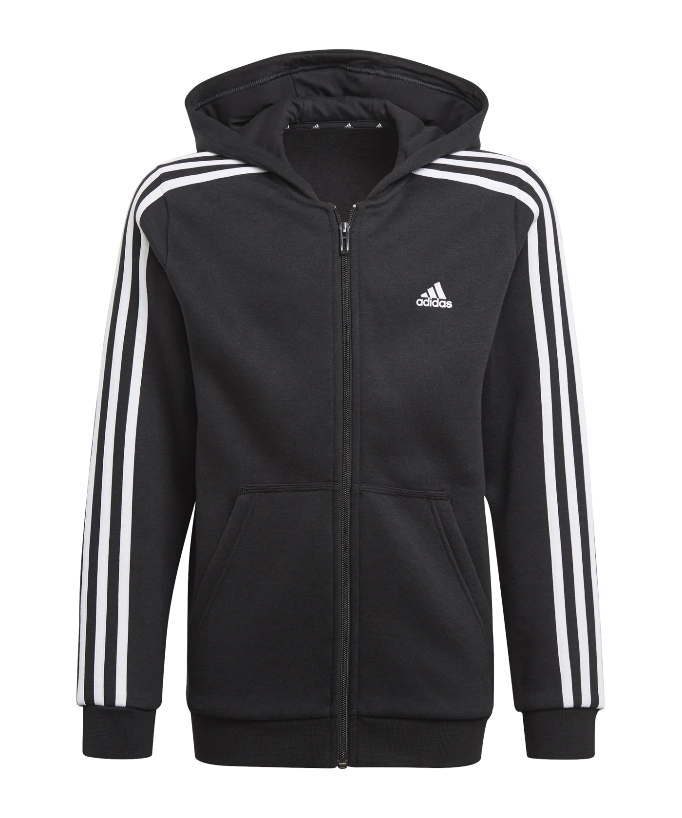 adidas 3S Kapuzenjacke Kids Schwarz Weiss