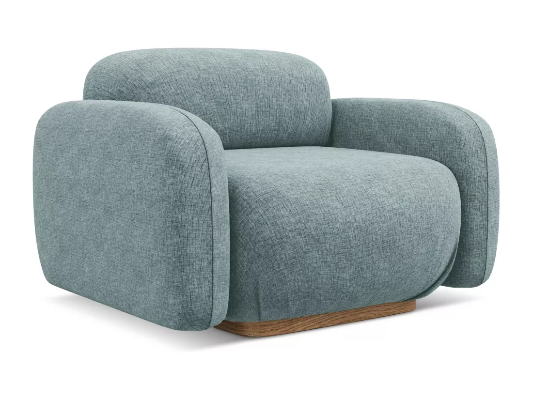 Fauteuil en tissu chenille - jeans - AILANI