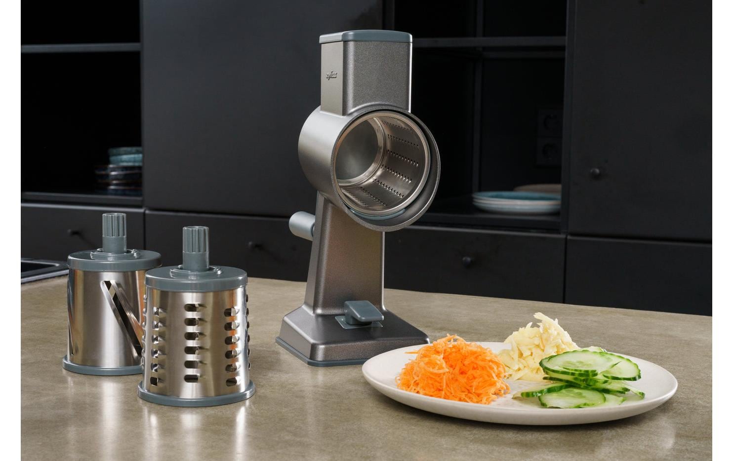 Trommelreibe Gourmet Grau/Silber<br>Küchenreibe