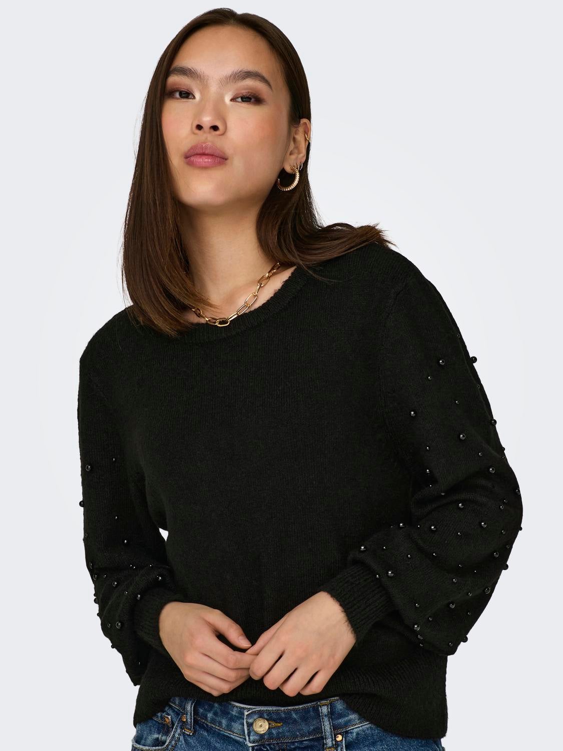 ONLKINNE Strickpullover Black