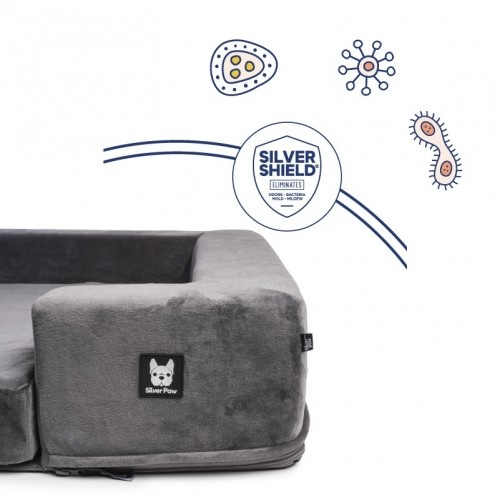Cama ortopédica viscoelástica Patasbox Milo cinza para cães