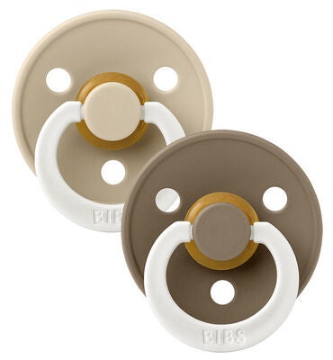 BIBS Smokk Colour 2-pack Lateks Størrelse 1, Vanilla Glow/Dark Oak Glow