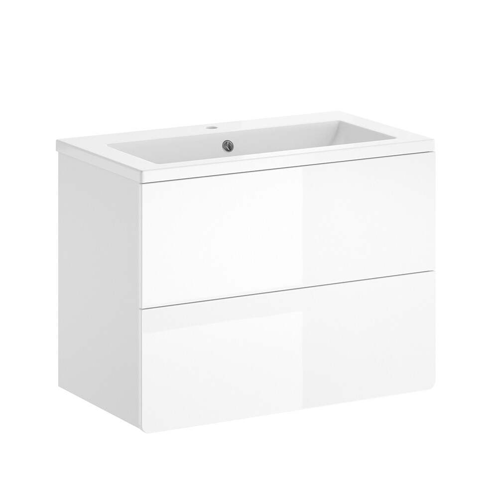 Vicco Badmöbel-Set Izan Weiß Hochglanz modern Waschtischunterschrank Waschbecken