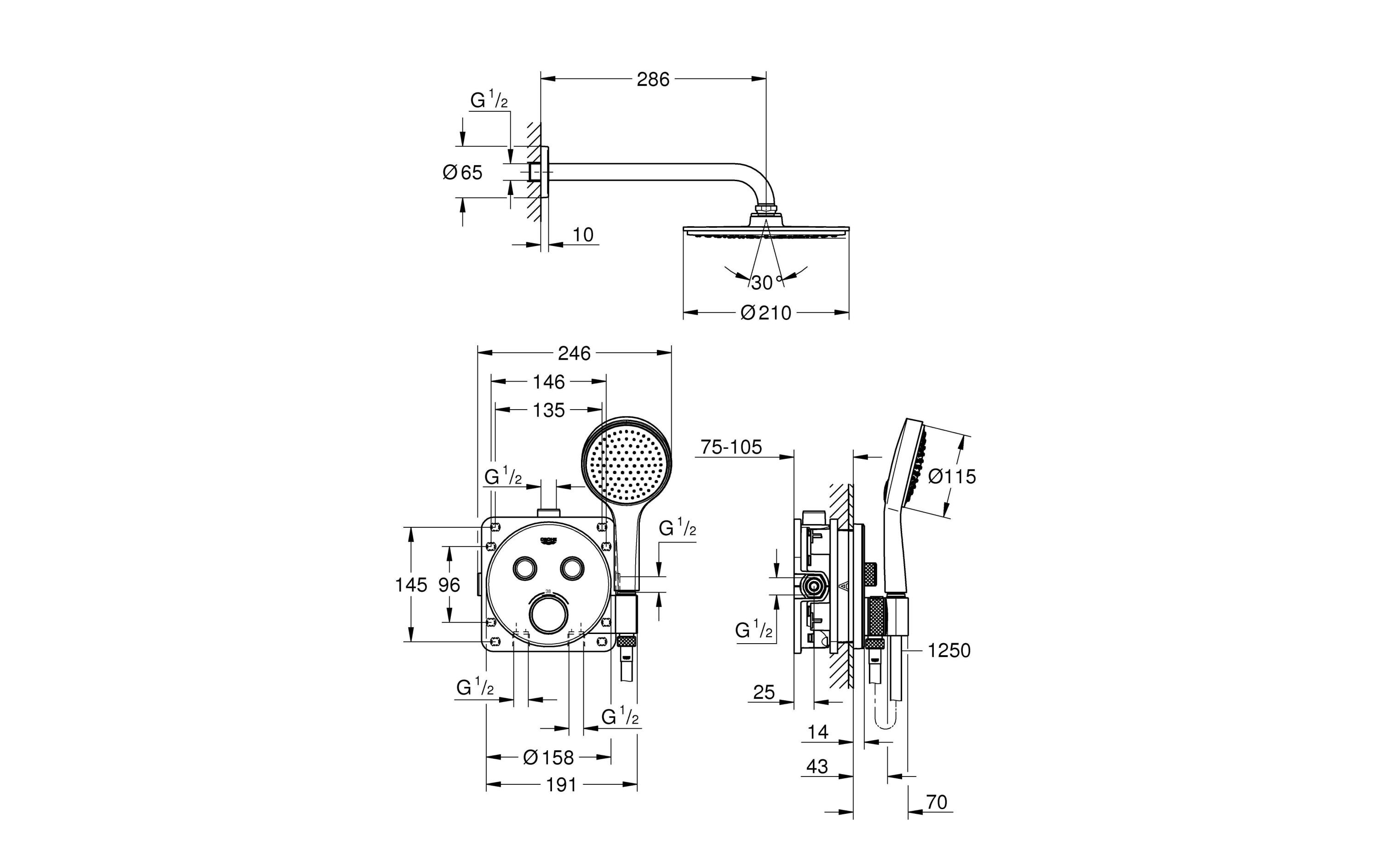Duschsystem Grohtherm SmartControl<br>Unterputz-Duschsystem