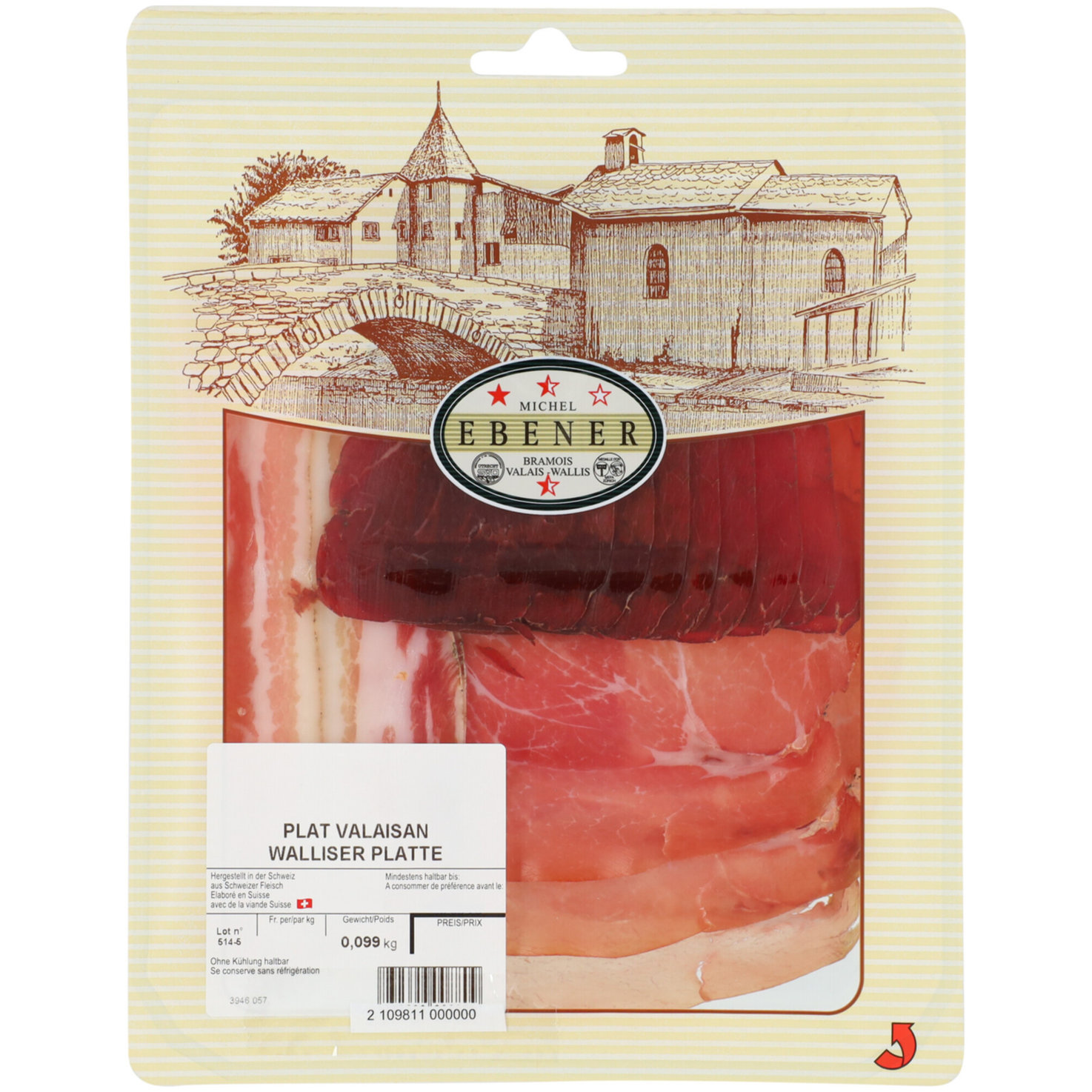 Ebener Walliser Platte ca. 100g