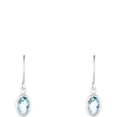 Boucles d'oreilles Gouttes - Or blanc 375/1000 & topaze