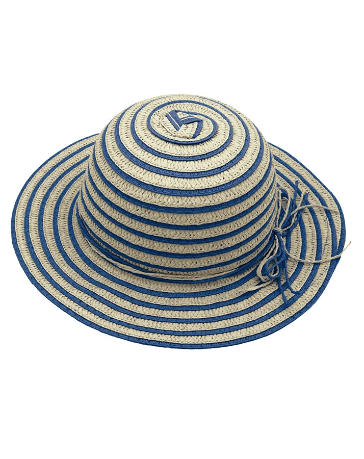Strohhut SUMMERGIRL gestreift in natur/denim